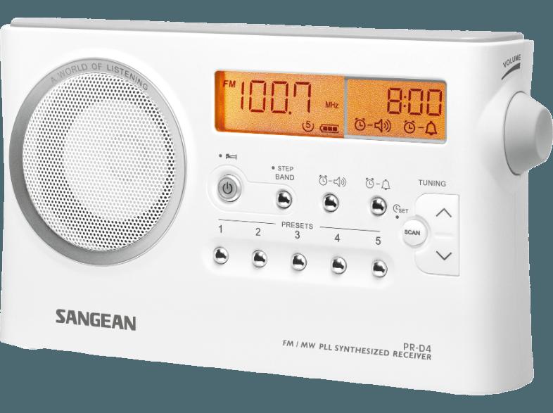 SANGEAN PR-D4  (Digital, UKW, MW, Weiß)