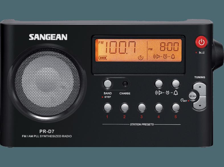 SANGEAN PR-D7  (PLL Tuner, FM, MW, Schwarz)