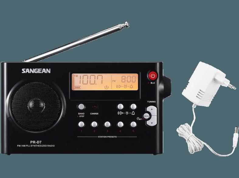 SANGEAN PR-D7  (PLL Tuner, FM, MW, Schwarz)