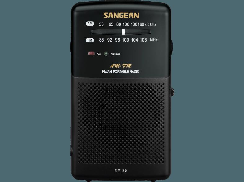 SANGEAN SR-35  (Analog, UKW, LW, MW, FM, Schwarz)