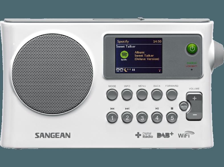 SANGEAN WFR 28 C Netzwerk-MusikPlayer, Digitalradio (Internet, DAB , UKW, Weiß)