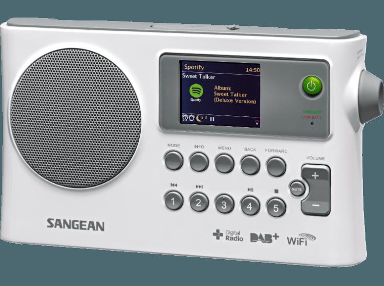 SANGEAN WFR 28 C Netzwerk-MusikPlayer, Digitalradio (Internet, DAB , UKW, Weiß)