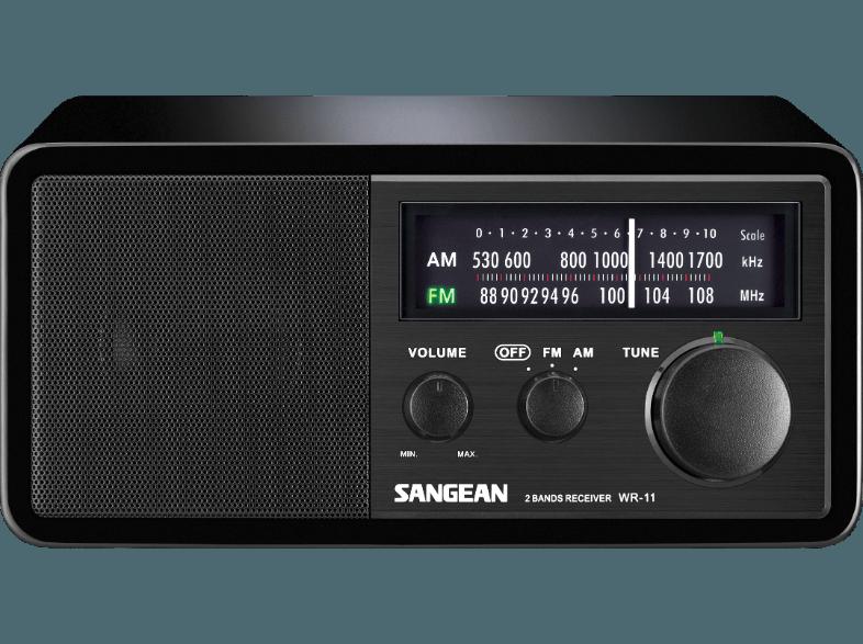 SANGEAN WR-11  (PLL Tuner, UKW, FM, MW, Schwarz), SANGEAN, WR-11, , PLL, Tuner, UKW, FM, MW, Schwarz,