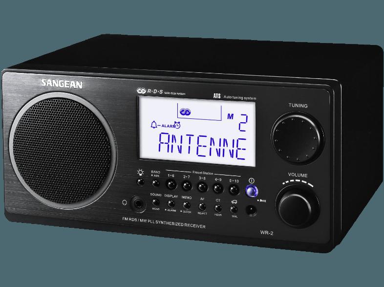 SANGEAN WR-2  (DSP Tuner, FM, MW, LW, UKW, Schwarz), SANGEAN, WR-2, , DSP, Tuner, FM, MW, LW, UKW, Schwarz,