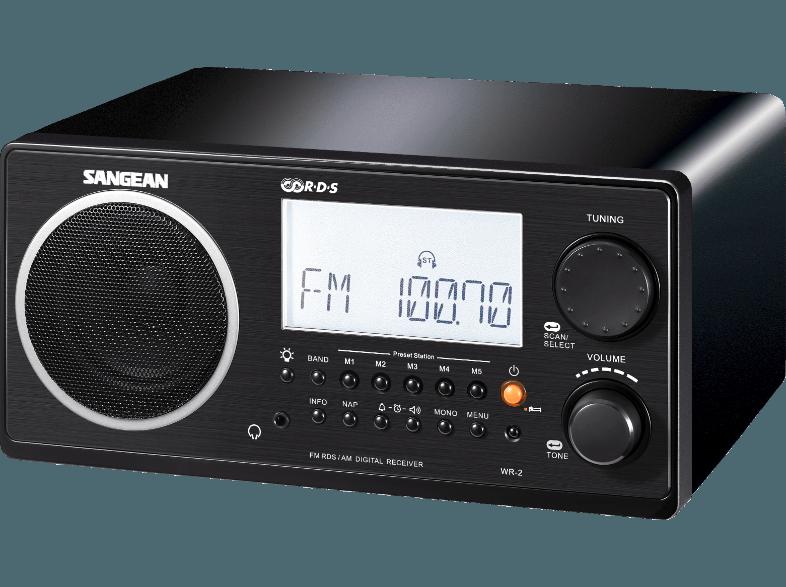 SANGEAN WR-2  (DSP Tuner, FM, MW, LW, UKW, Schwarz)