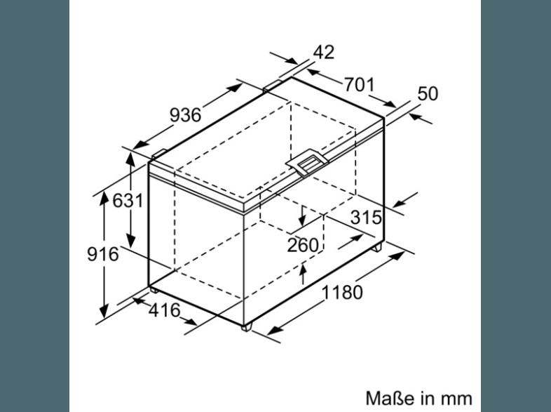 SIEMENS GC27MAW40 Gefriertruhe (120 kWh/Jahr, A   , 212 Liter)