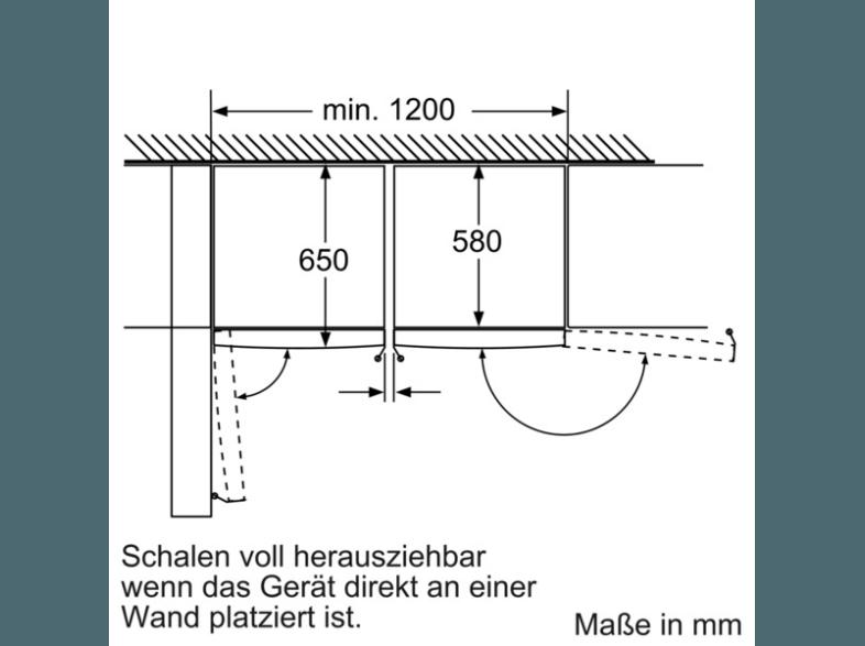 SIEMENS KA99FPI30 Side-by-Side (358 kWh/Jahr, A  , 1860 mm hoch, Chrom)