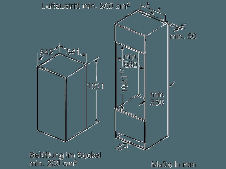 SIEMENS KI20LV52 Kühlschrank (203 kWh/Jahr, A , 1021 mm hoch, Weiß)