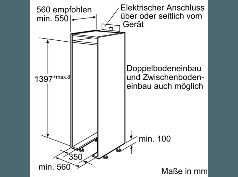 SIEMENS KI25RP60 Kühlschrank (109 kWh/Jahr, A  , 1397 mm hoch, Weiß)