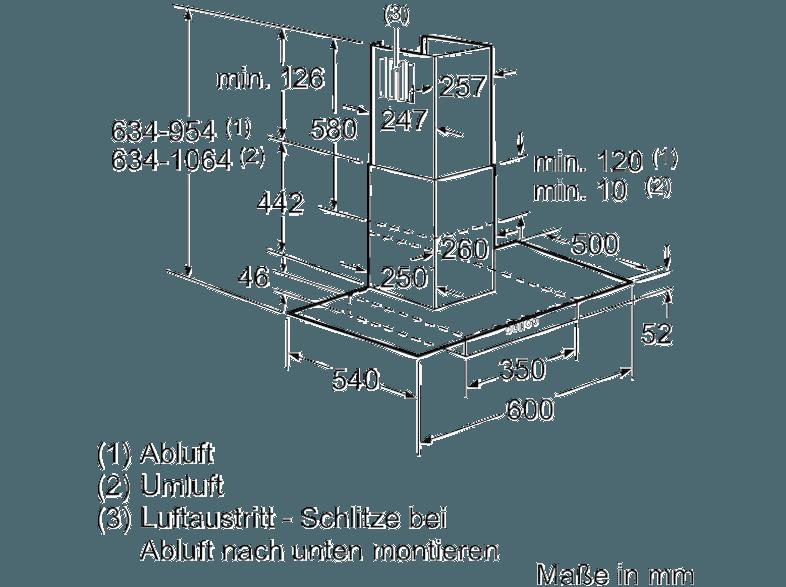 SIEMENS LC67GA532 Dunstabzugshaube (540 mm tief)