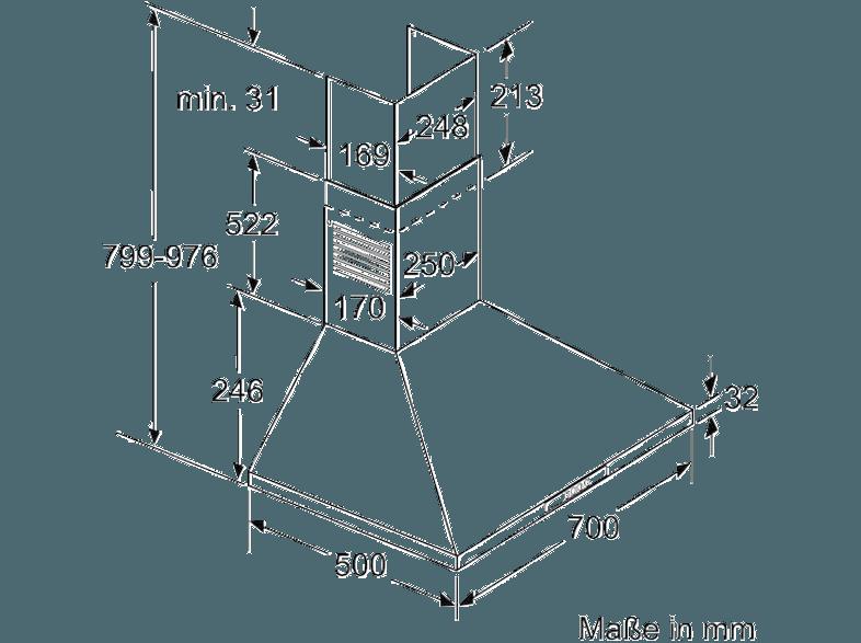 SIEMENS LC74WA521 Dunstabzugshaube (500 mm tief), SIEMENS, LC74WA521, Dunstabzugshaube, 500, mm, tief,