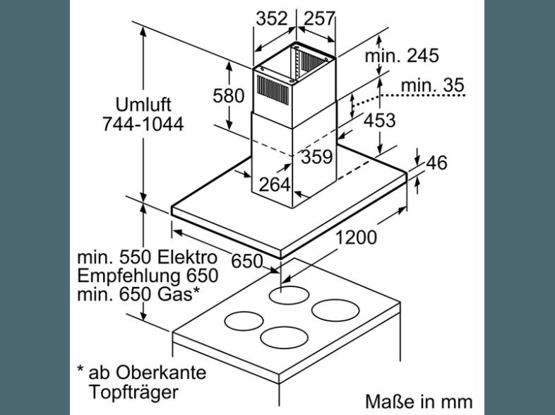 SIEMENS LF28BC542 Dunstabzugshaube (650 mm tief)