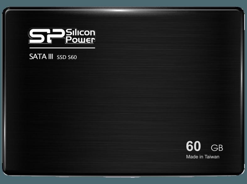 SILICON POWER SP060GBSS3S60S25 S60  60 GB 2.5 Zoll intern, SILICON, POWER, SP060GBSS3S60S25, S60, 60, GB, 2.5, Zoll, intern