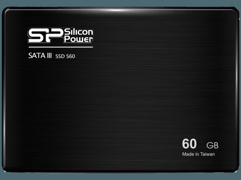SILICON POWER SP060GBSS3S60S25 S60  60 GB 2.5 Zoll intern, SILICON, POWER, SP060GBSS3S60S25, S60, 60, GB, 2.5, Zoll, intern