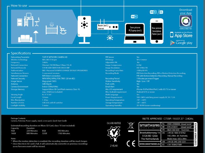 SMARTWARES C733IP Netzwerkkamera, SMARTWARES, C733IP, Netzwerkkamera