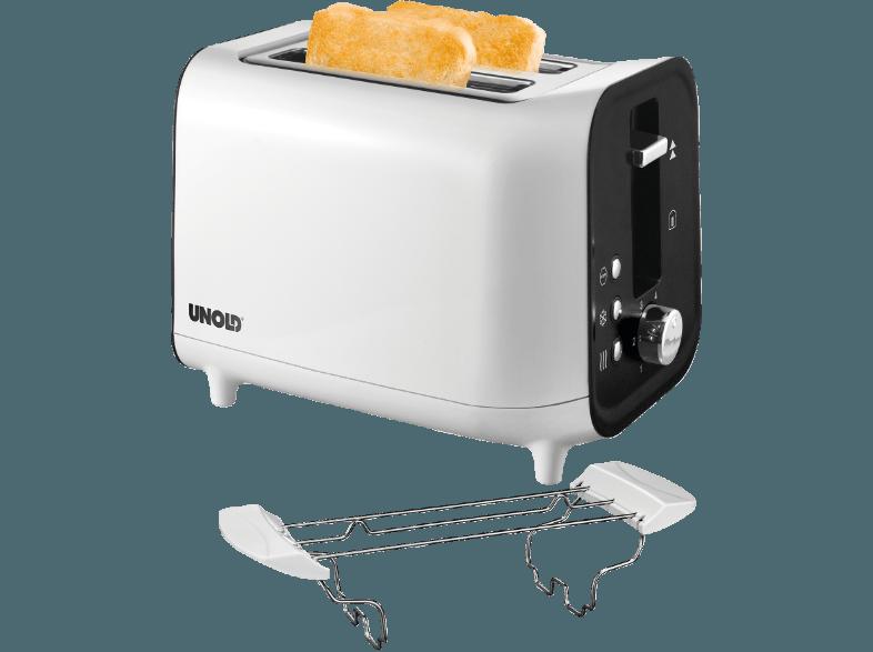 UNOLD 38410 SHINE WHITE Toaster Weiß (800 Watt, Schlitze: 2)