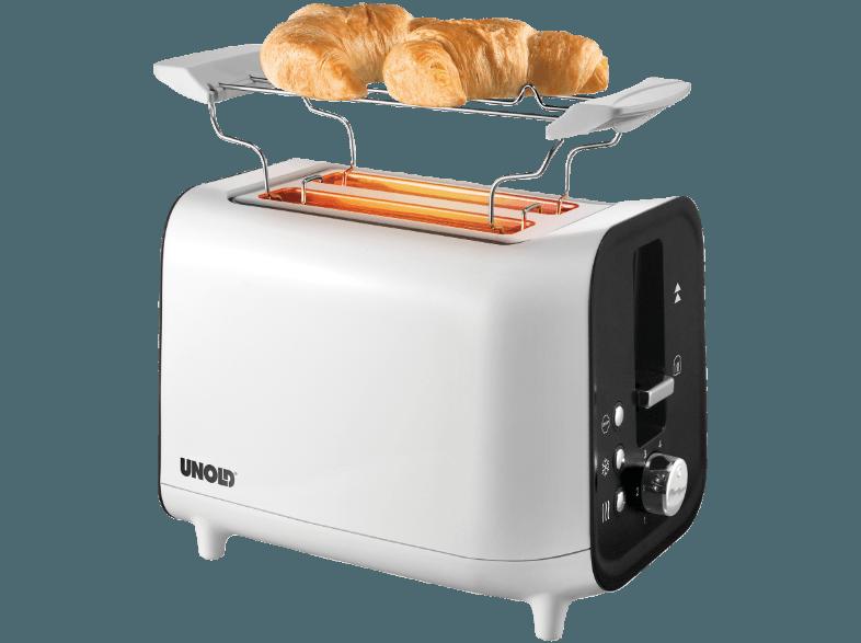 UNOLD 38410 SHINE WHITE Toaster Weiß (800 Watt, Schlitze: 2)