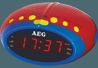 AEG. MRC 4143 Uhrenradio (PLL Radio, UKW, MW, Rot/Gelb/Blau)