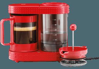 BODUM 11462-294 Bistro Kaffeemaschine Rot (Glaskanne), BODUM, 11462-294, Bistro, Kaffeemaschine, Rot, Glaskanne,