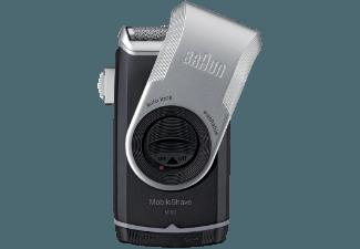 BRAUN MobileShave M90 Herrenrasierer Silber/Schwarz (Vibrierende Scherfolien)