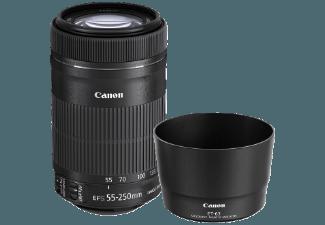 CANON EF-S 55-250mm f/4-5.6 IS STM Gegenlichtblende ET63 Reinigungstuch Telezoom für EOS-Kameras mit EF-S Bajonett (55 mm- 250 mm, f/4-5.6)