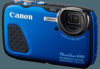 CANON PowerShot D30  Blau (12.1 Megapixel, 5x opt. Zoom, 7.5 cm PureColor-LCD-II (TFT)), CANON, PowerShot, D30, Blau, 12.1, Megapixel, 5x, opt., Zoom, 7.5, cm, PureColor-LCD-II, TFT,