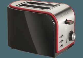 CLATRONIC TA 3557 Toaster Schwarz/Rot/Inox (800 Watt, Schlitze: 2)