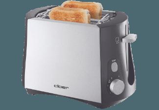 CLOER 3410 Toaster Schwarz (825 Watt, Schlitze: 2), CLOER, 3410, Toaster, Schwarz, 825, Watt, Schlitze:, 2,