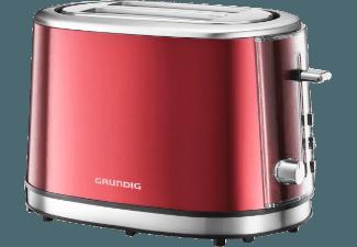 GRUNDIG TA 6330 Toaster Metallic/Rot/Edelstahl (850 Watt, Schlitze: 2)