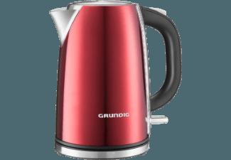 GRUNDIG WK 6330 Wasserkocher Metallic/Rot/Edelstahl (3000 Watt, 1.7 Liter)