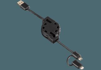 HAMA 124452 2in1 Roll-Up-Micro-USB-Kabel mit Lightning Adapter
