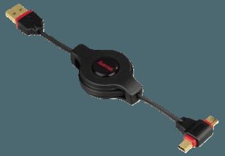 HAMA 2in1 Aufrollbares-Mini/Micro-USB-2.0 USB-Kabel