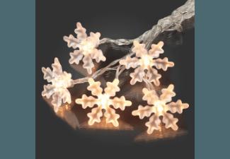 HELLUM 566109 Schneeflocken LED Lichterkette,  Transparent,  Warmweiß