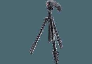 MANFROTTO MKCOMPACTACN-BK Dreibein Stativ, Schwarz, (Ausziehbar bis 1550 mm)