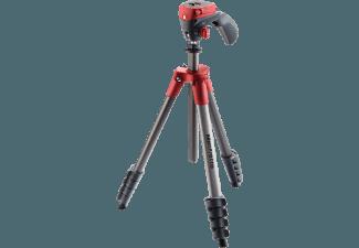 MANFROTTO MKCOMPACTACN-RD Dreibein Stativ, Rot, (Ausziehbar bis 1550 mm)