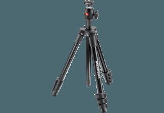 MANFROTTO MKCOMPACTLT-BK Dreibein Stativ, Schwarz, (Ausziehbar bis 1310 mm)