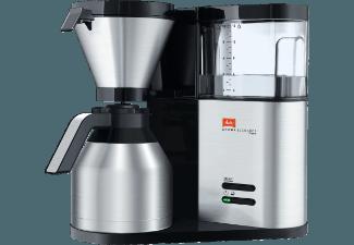 MELITTA 1012-04 Aroma Elegance Therm Kaffeemaschine Edelstahl/Schwarz (Doppelwandige, unzerbrechliche Edelstahl-Thermkanne mit Ein-Hand-Bedienung und