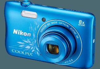 NIKON COOLPIX S3700  Blau ornament (20.1 Megapixel, 8x opt. Zoom, 6.7 cm TFT-LCD, WLAN), NIKON, COOLPIX, S3700, Blau, ornament, 20.1, Megapixel, 8x, opt., Zoom, 6.7, cm, TFT-LCD, WLAN,