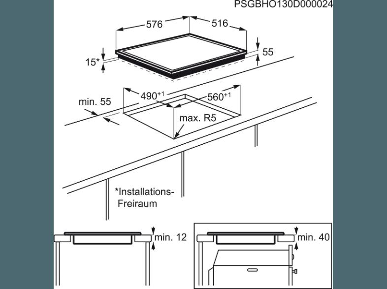 AEG HK654250XB Induktions-Kochfelder (576 mm breit, 4 Kochfelder)
