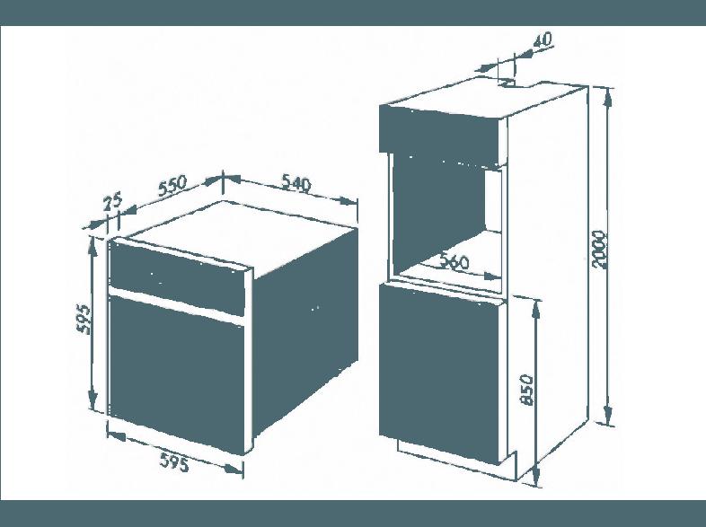 AMICA EB 13527 E Backofen (Einbaugerät, A, 66 Liter, 595 mm breit), AMICA, EB, 13527, E, Backofen, Einbaugerät, A, 66, Liter, 595, mm, breit,