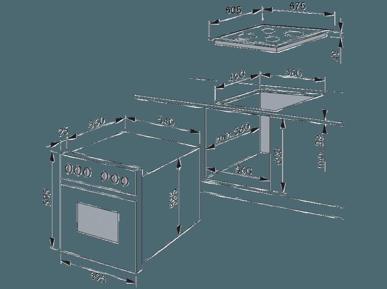 AMICA EHC 12526 E Einbauherdset (Elektro-Kochfeld, A, 66 Liter), AMICA, EHC, 12526, E, Einbauherdset, Elektro-Kochfeld, A, 66, Liter,