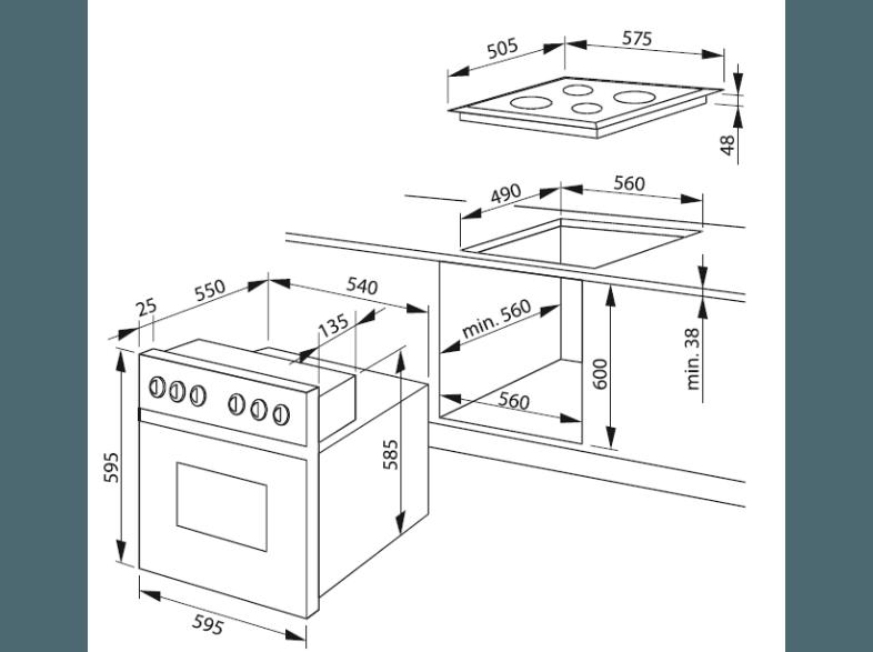 AMICA EHC 12551 E Einbauherdset (Elektro-Kochfeld, A, 66 Liter), AMICA, EHC, 12551, E, Einbauherdset, Elektro-Kochfeld, A, 66, Liter,