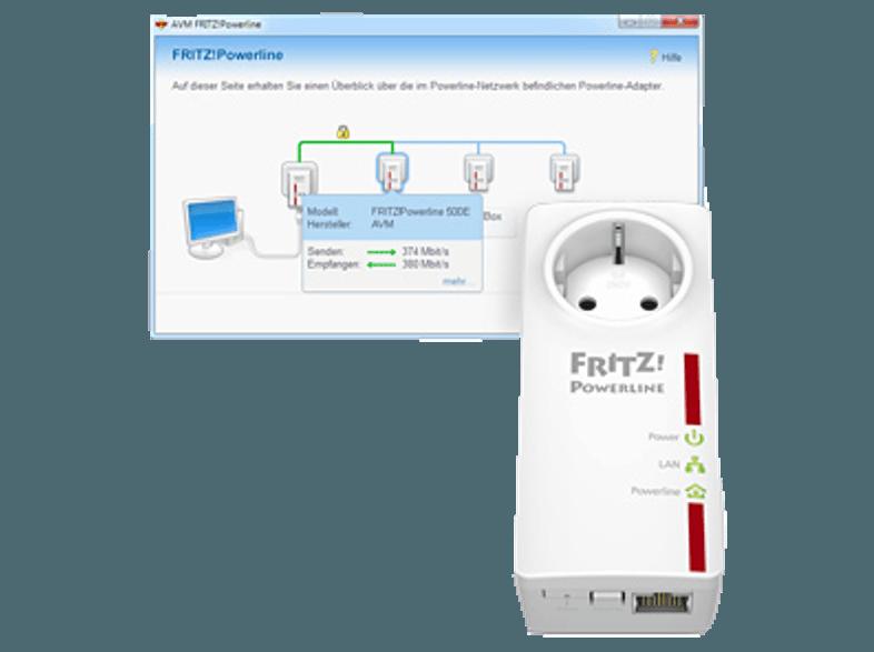 AVM FRITZ!Powerline 520E Powerline-Einzeladapter, AVM, FRITZ!Powerline, 520E, Powerline-Einzeladapter