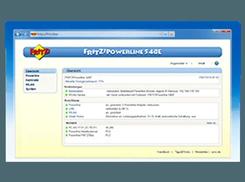 AVM Fritz! Powerline 540E 20002611 Powerline-Adapter, WLAN Access Point