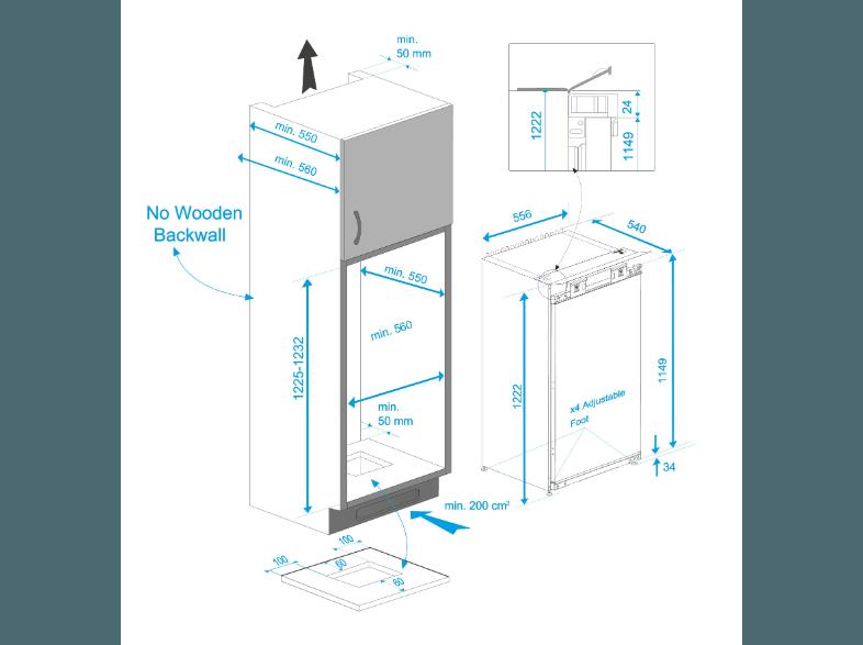 BEKO BSS 123000 Kühlschrank (122 kWh/Jahr, A  , 1225 mm hoch, Weiß)