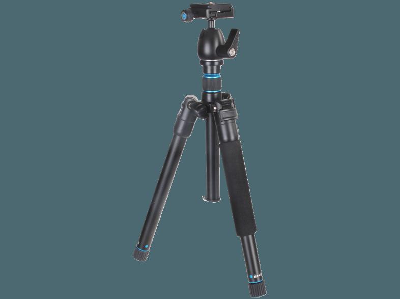 BILORA TT-1 Tourism Dreibein Stativ, Schwarz/Blau, (Ausziehbar bis 1520 mm), BILORA, TT-1, Tourism, Dreibein, Stativ, Schwarz/Blau, Ausziehbar, bis, 1520, mm,