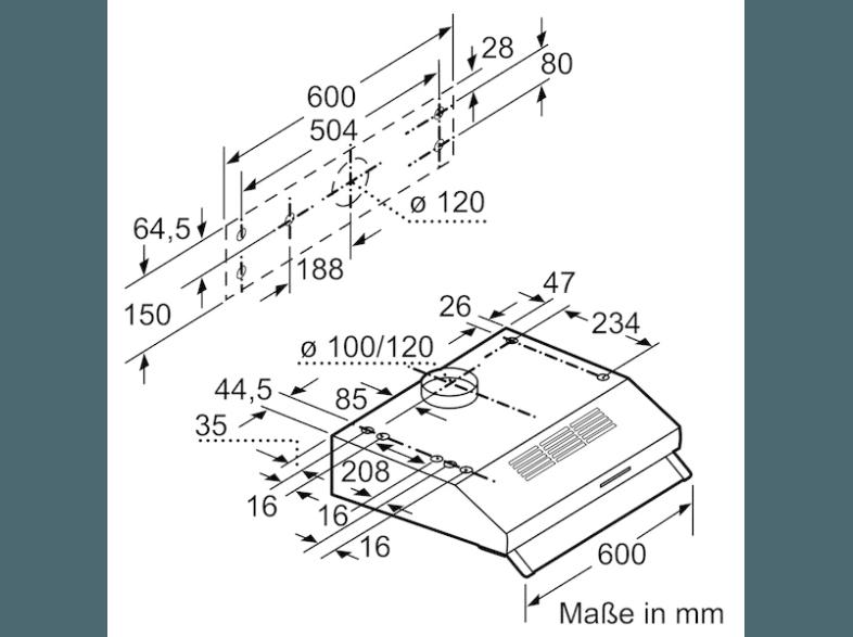 BOSCH DHU642D Dunstabzugshaube (482 mm tief)