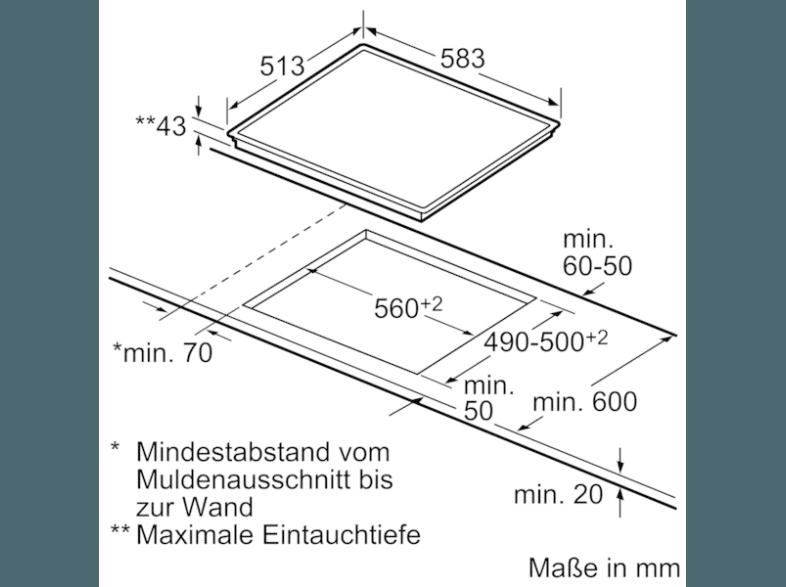 BOSCH HND32PS50 Einbauherdset (Elektro-Kochfeld, A, 67 Liter)