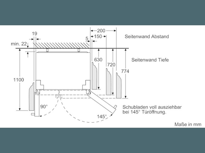 BOSCH KAG90AI20 Side-by-Side (432 kWh/Jahr, A , 1770 mm hoch, Grau)