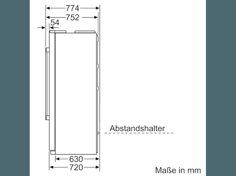 BOSCH KAN90VI20 Side-by-Side (475 kWh/Jahr, A , 1770 mm hoch, Grau)